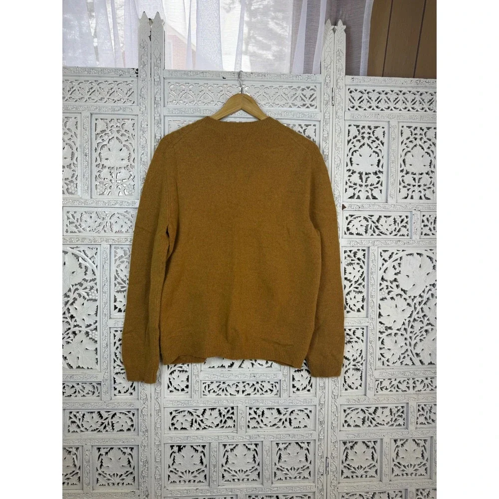 21 Men Mustard‎ Yellow Wool Blend Sweater Mens XL Fits M Cableknit Fisherman